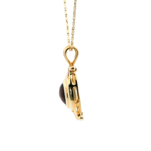 Estate 14KY Amethyst Cabachon Cut Pendant Image 4 Kiefer Jewelers Lutz, FL
