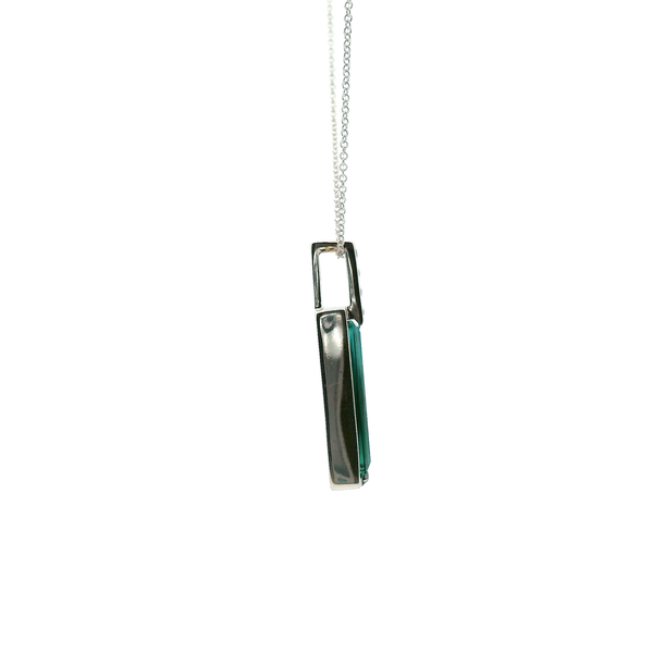 Estate 14KW Green Tourmaline and Diamond Drop Pendant Image 4 Kiefer Jewelers Lutz, FL