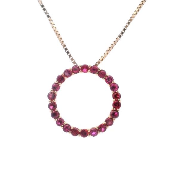 Estate 10KY Ruby Circle Necklace Kiefer Jewelers Lutz, FL