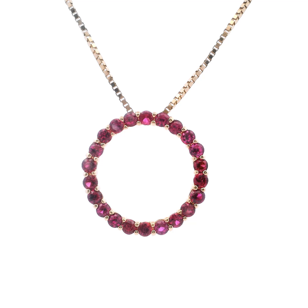 Estate 10KY Ruby Circle Necklace Kiefer Jewelers Lutz, FL