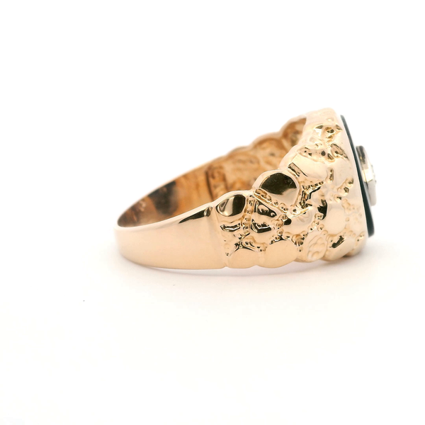 Estate 14KY Onyx and Diamond Nugget Style Ring Image 4 Kiefer Jewelers Lutz, FL