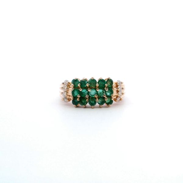 Estate 14KY Emerald and Diamond Fashion Ring Kiefer Jewelers Lutz, FL