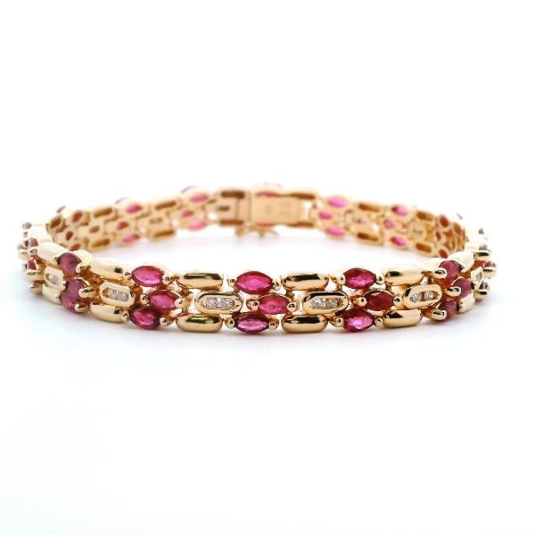 Estate 14KY Ruby and Diamond Tennis Bracelet Kiefer Jewelers Lutz, FL