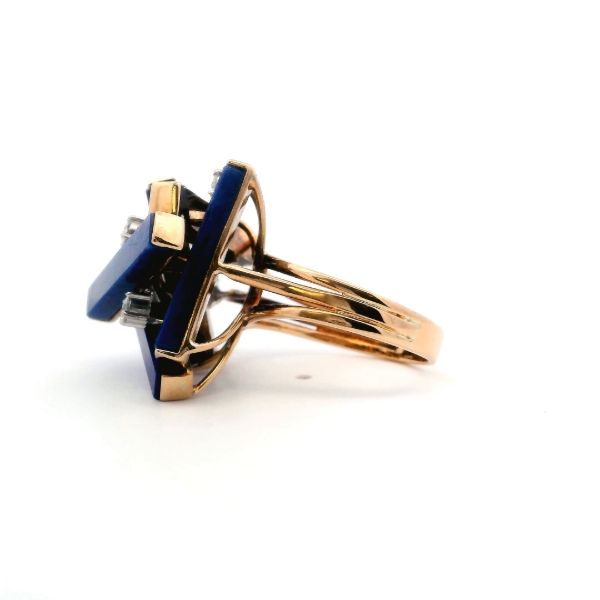 Estate 14KY Lapis and Diamond Ring Image 3 Kiefer Jewelers Lutz, FL