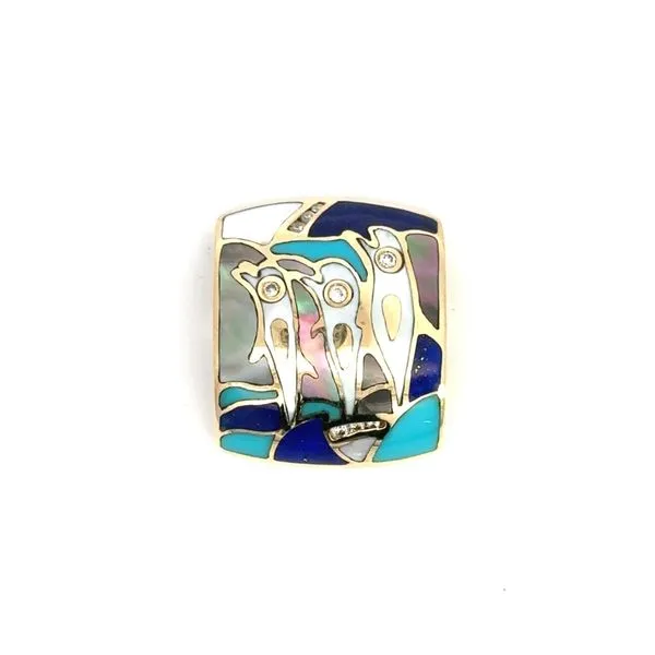 14K Mixed Gemstone Dolphin Slide Kiefer Jewelers Lutz, FL