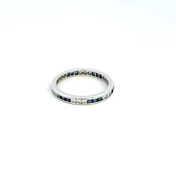 Estate 14KW Diamond and Sapphire Eternity Band Kiefer Jewelers Lutz, FL