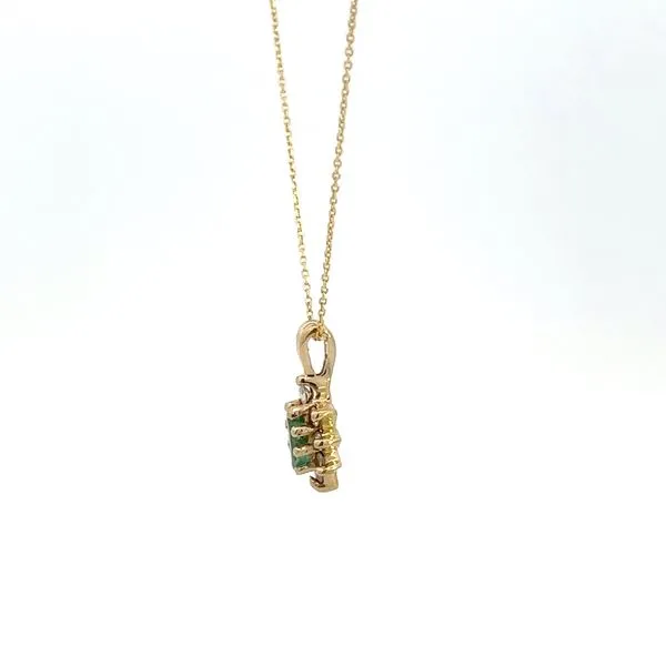 Estate 14KY Emerald & Diamond Pendant Image 3 Kiefer Jewelers Lutz, FL