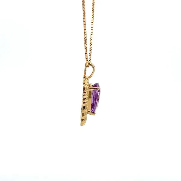 14KY Amethyst Heart Pendant Image 3 Kiefer Jewelers Lutz, FL