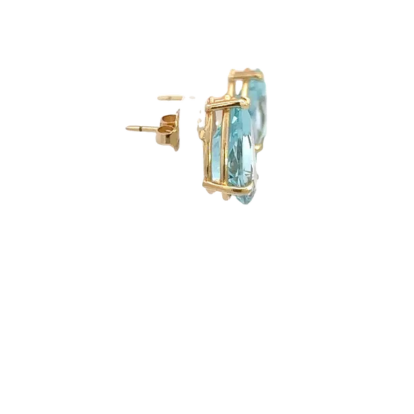 Estate 14K Blue Topaz Earrings Image 3 Kiefer Jewelers Lutz, FL