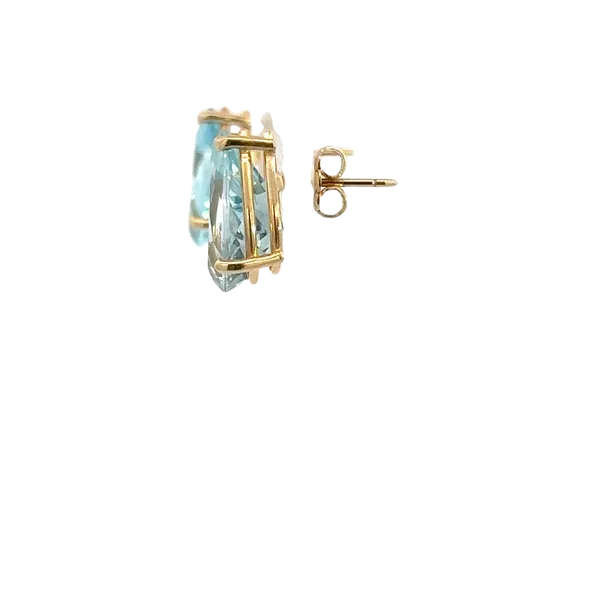Estate 14K Blue Topaz Earrings Image 4 Kiefer Jewelers Lutz, FL