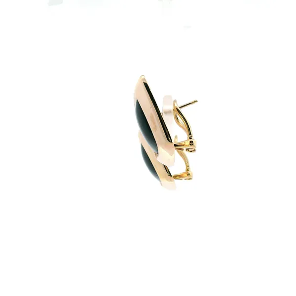 Estate 14KY Squared Black Onyx Earrings Image 4 Kiefer Jewelers Lutz, FL