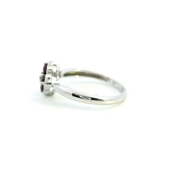 Estate 18KW Ruby and Diamond Flower Ring Image 4 Kiefer Jewelers Lutz, FL