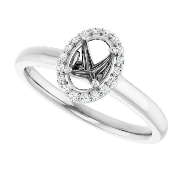 14k white gold natural diamond oval semi set ring mounting Image 2 Lake Saint Louis Jewelers Lake Saint Louis, MO
