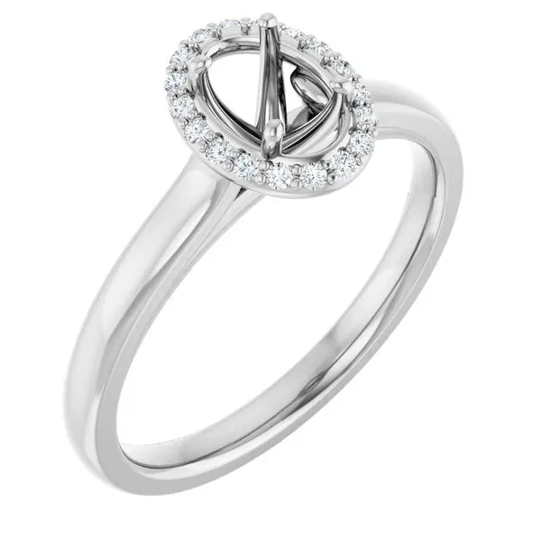 14k white gold natural diamond oval semi set ring mounting Image 3 Lake Saint Louis Jewelers Lake Saint Louis, MO