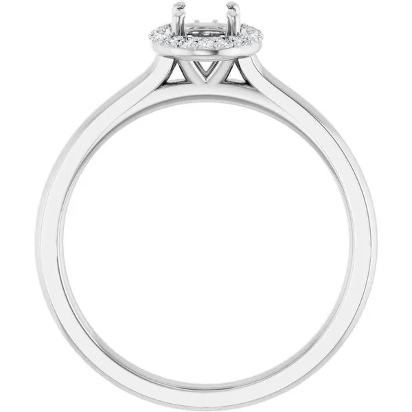 14k white gold natural diamond oval semi set ring mounting Image 5 Lake Saint Louis Jewelers Lake Saint Louis, MO