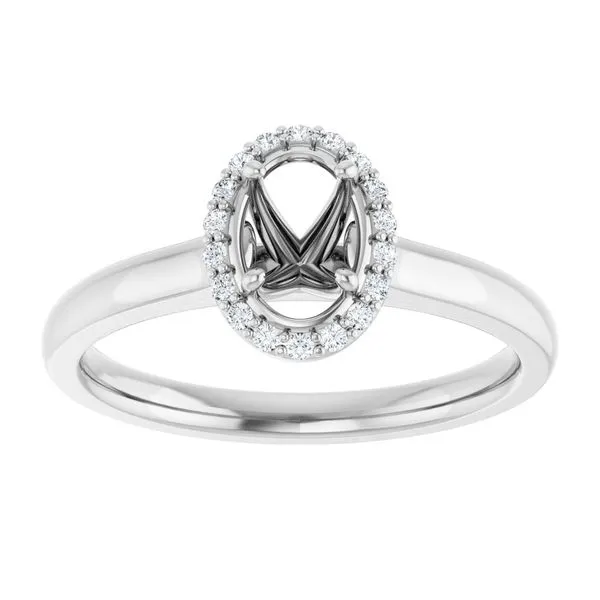 14k white gold natural diamond oval semi set ring mounting Lake Saint Louis Jewelers Lake Saint Louis, MO