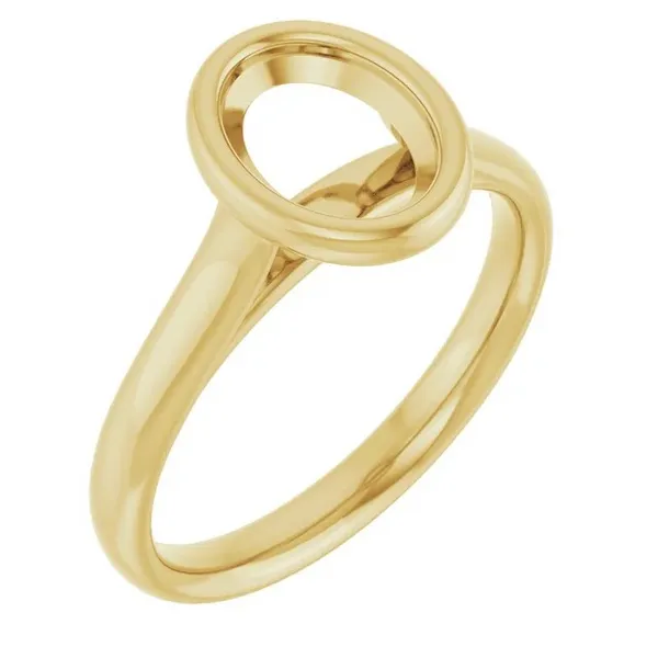 14k yellow gold oval bezel solitaire ring mounting Image 2 Lake Saint Louis Jewelers Lake Saint Louis, MO