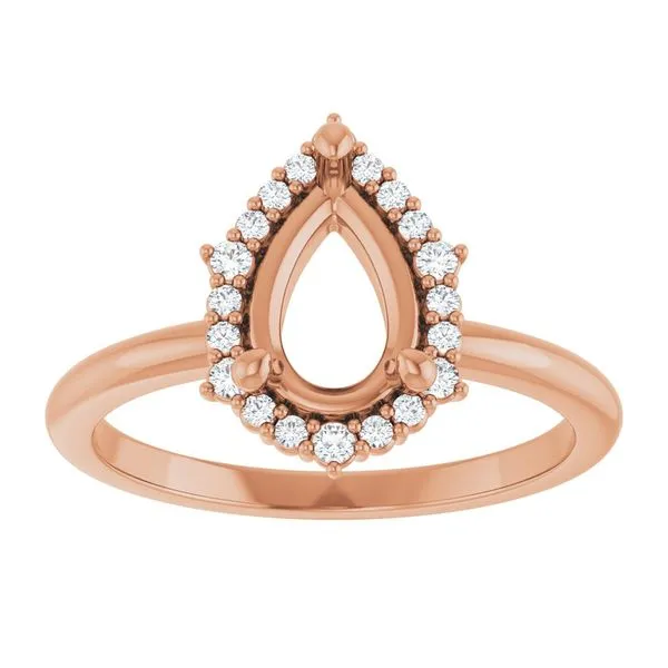 14k rose gold natural diamond halo ring mounting Lake Saint Louis Jewelers Lake Saint Louis, MO