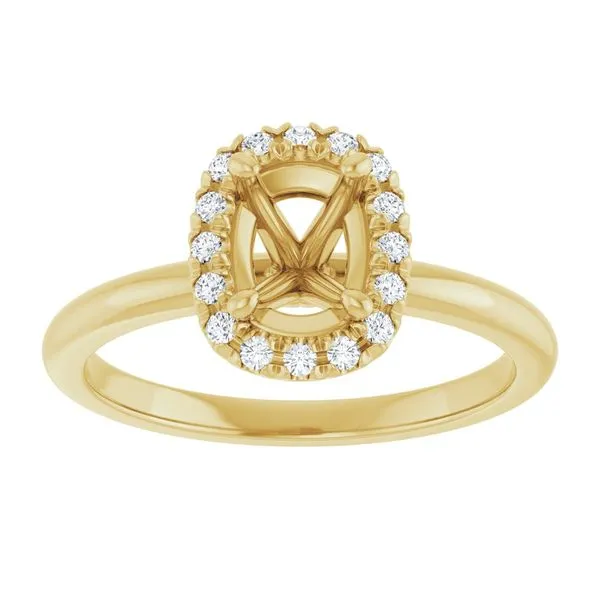 14k yellow gold natural diamond halo ring mounting Lake Saint Louis Jewelers Lake Saint Louis, MO