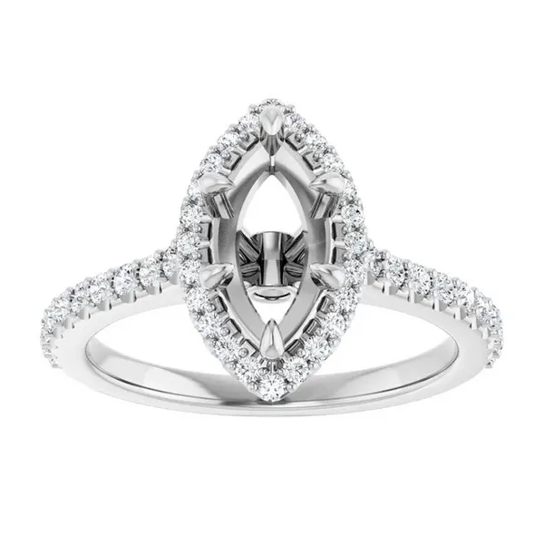 14k white gold natural diamond marquise shape semi set ring mounting Lake Saint Louis Jewelers Lake Saint Louis, MO