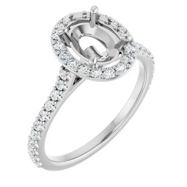 14k white gold natural diamond halo semi set ring mounting Image 2 Lake Saint Louis Jewelers Lake Saint Louis, MO
