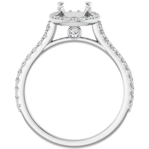 14k white gold natural diamond halo semi set ring mounting Image 4 Lake Saint Louis Jewelers Lake Saint Louis, MO