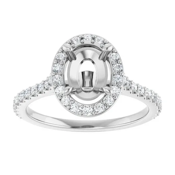 14k white gold natural diamond halo semi set ring mounting Lake Saint Louis Jewelers Lake Saint Louis, MO