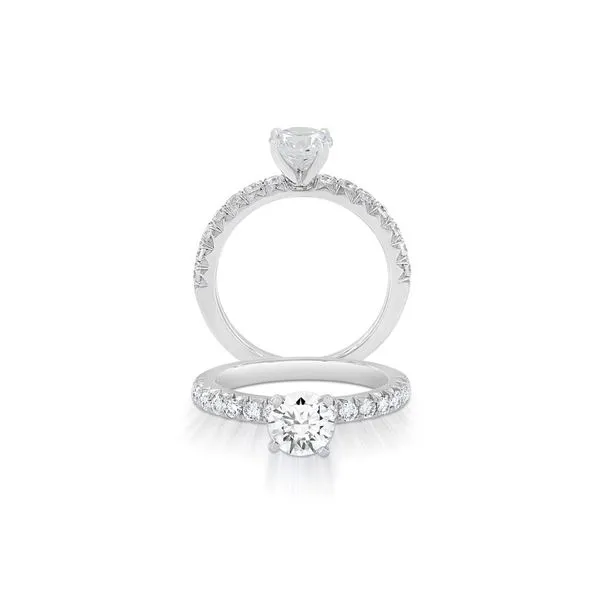14k white gold natural diamond semi set ring mounting. Lake Saint Louis Jewelers Lake Saint Louis, MO