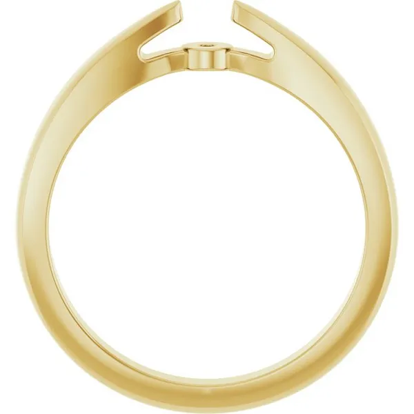 14k yellow gold cathedral solitaire engagement ring mounting. Image 4 Lake Saint Louis Jewelers Lake Saint Louis, MO