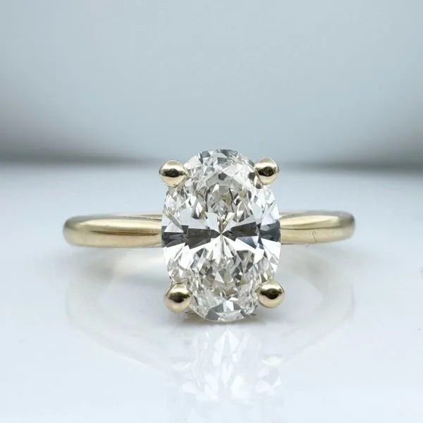 14K yellow gold natural hidden halo ring mounting Lake Saint Louis Jewelers Lake Saint Louis, MO