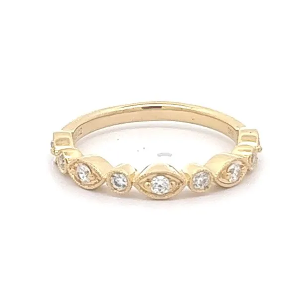 14k yellow gold natural diamond scalloped band Lake Saint Louis Jewelers Lake Saint Louis, MO