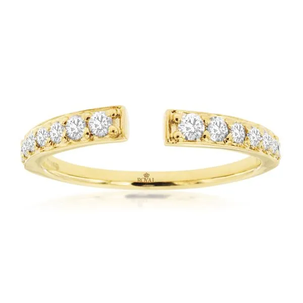 14K yellow gold natural diamond open shank flush band Lake Saint Louis Jewelers Lake Saint Louis, MO