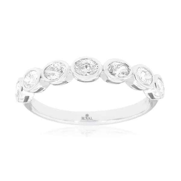14K white gold natural oval bezel set diamond ring Lake Saint Louis Jewelers Lake Saint Louis, MO