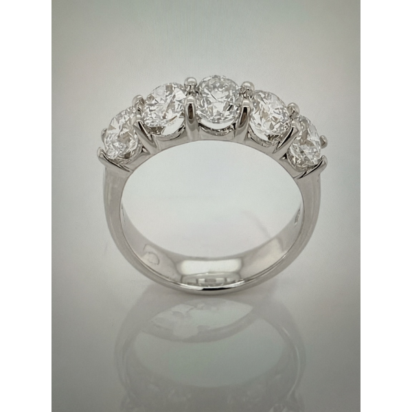 Platinum natural diamond five stone ring. Lake Saint Louis Jewelers Lake Saint Louis, MO