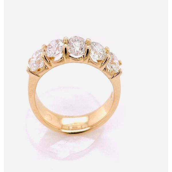 14k yellow gold natural diamond five stone band. Lake Saint Louis Jewelers Lake Saint Louis, MO