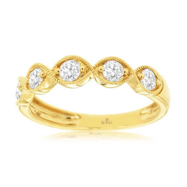 14k yellow gold natural diamond five stone ring Lake Saint Louis Jewelers Lake Saint Louis, MO