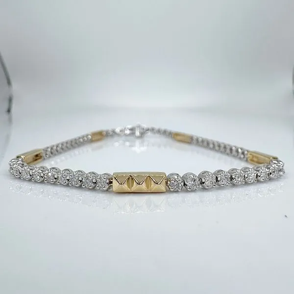 10K yellow and white gold diamond bracelet. Lake Saint Louis Jewelers Lake Saint Louis, MO