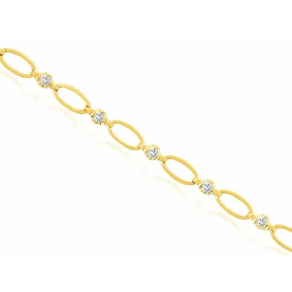 14K yellow gold natural diamond bracelet Lake Saint Louis Jewelers Lake Saint Louis, MO