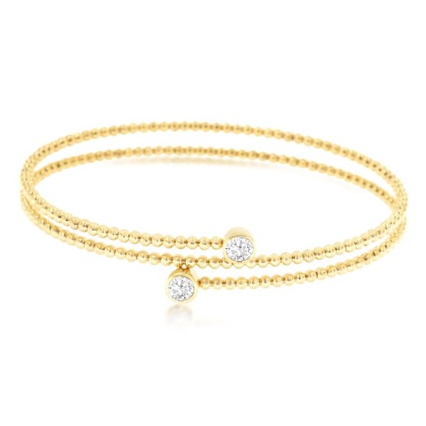 14K Yellow Gold Natural Diamond Flex Bracelet Lake Saint Louis Jewelers Lake Saint Louis, MO