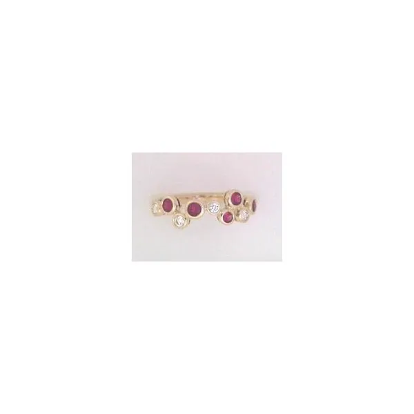 14k yellow gold natural ruby and diamond band Lake Saint Louis Jewelers Lake Saint Louis, MO
