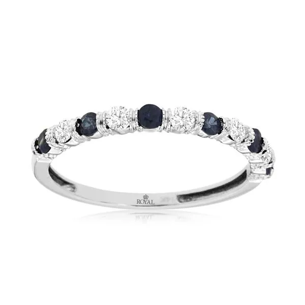 14K white gold natural diamond and sapphire ring Lake Saint Louis Jewelers Lake Saint Louis, MO