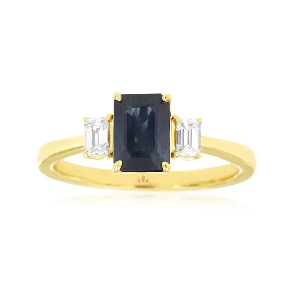 14K yellow gold natural sapphire and diamond ring Lake Saint Louis Jewelers Lake Saint Louis, MO