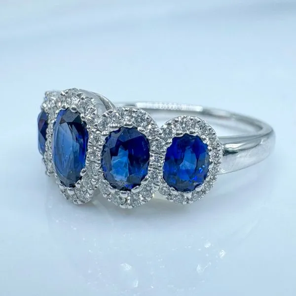 14K white gold natural sapphire and diamond ring Image 2 Lake Saint Louis Jewelers Lake Saint Louis, MO