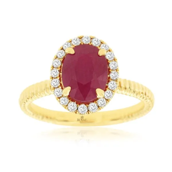 14K yellow gold natural diamond and ruby ring Lake Saint Louis Jewelers Lake Saint Louis, MO