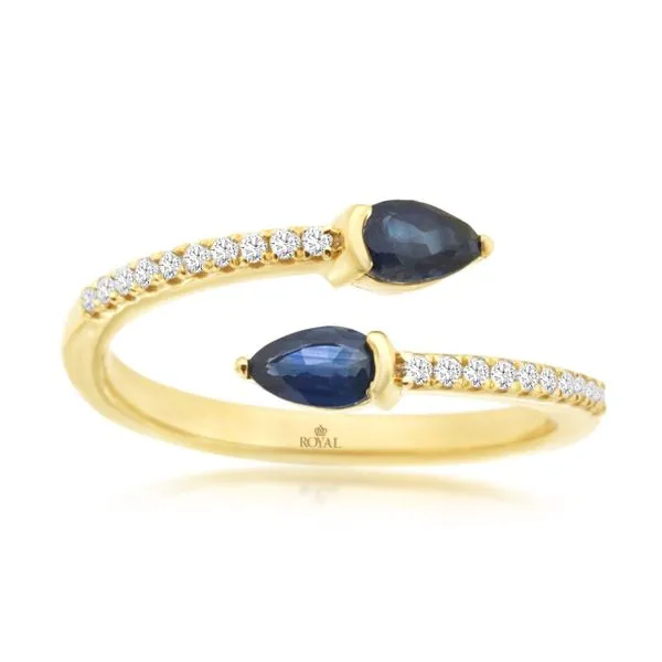 14K yellow gold natural sapphire and diamond open ring Lake Saint Louis Jewelers Lake Saint Louis, MO