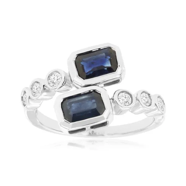 14K white gold natural diamond and natural sapphire ring Lake Saint Louis Jewelers Lake Saint Louis, MO