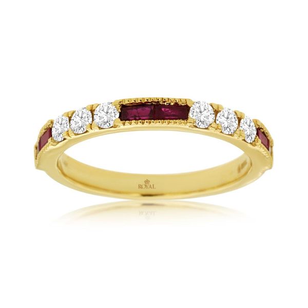 14k yellow gold natural diamond and ruby ring. Lake Saint Louis Jewelers Lake Saint Louis, MO