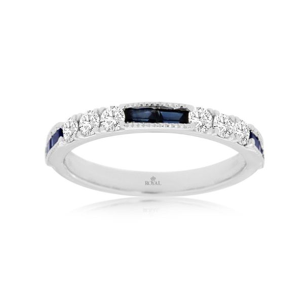 14k white gold natural diamond and sapphire ring. Lake Saint Louis Jewelers Lake Saint Louis, MO