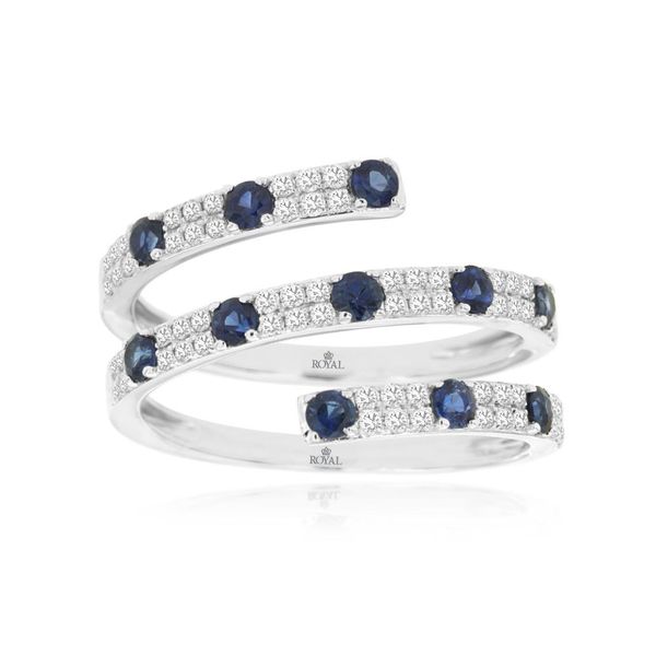 14k white gold natural diamond and sapphire ring. Lake Saint Louis Jewelers Lake Saint Louis, MO