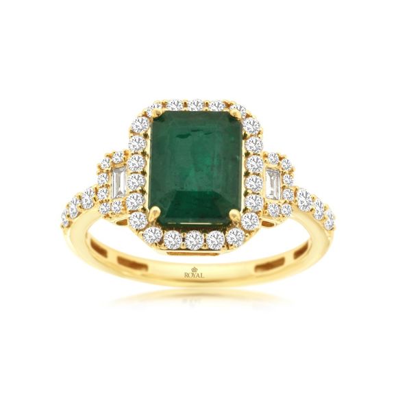 14k yellow gold natural diamond and emerald ring. Lake Saint Louis Jewelers Lake Saint Louis, MO